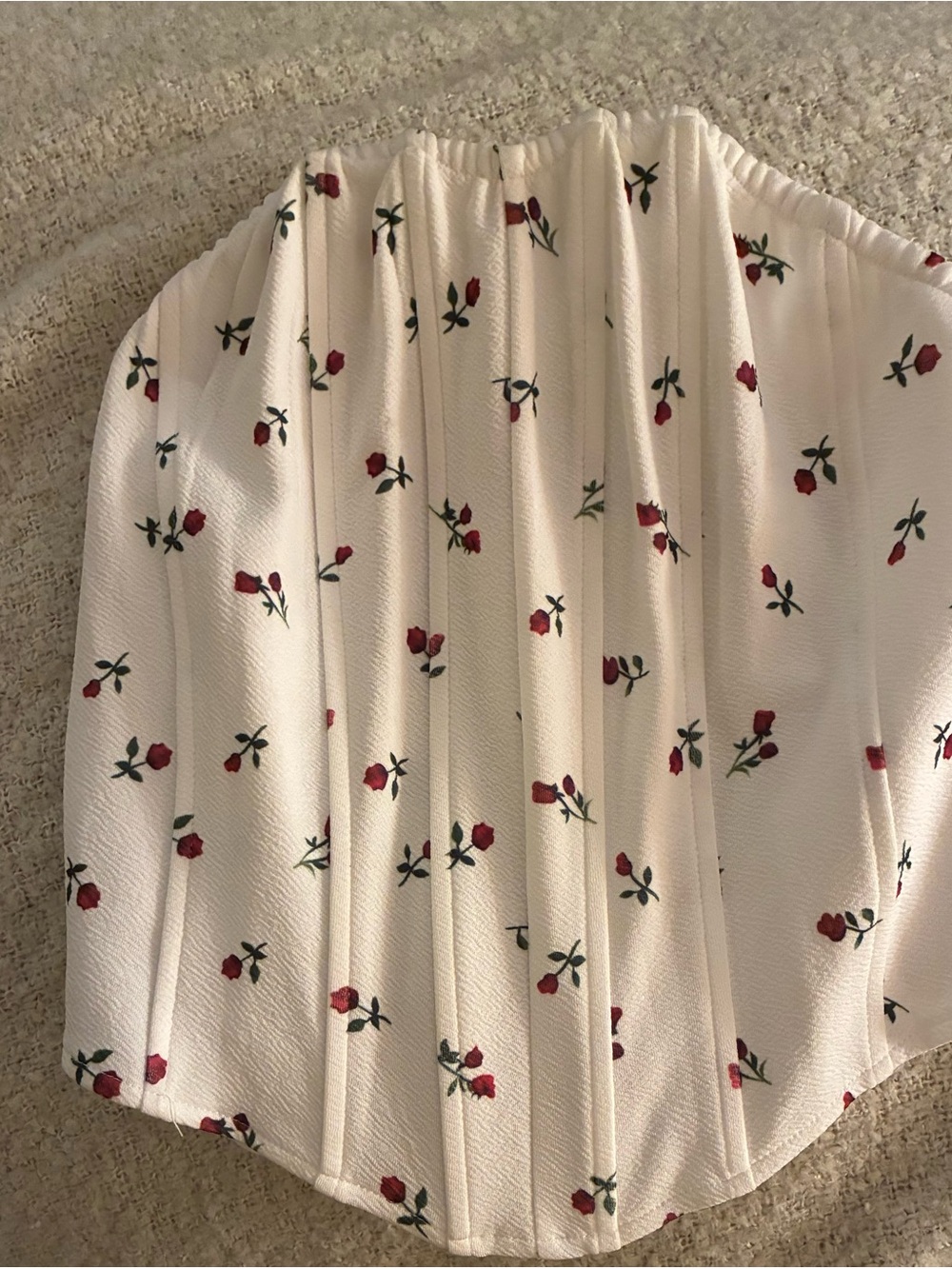 White Floral Corset Top